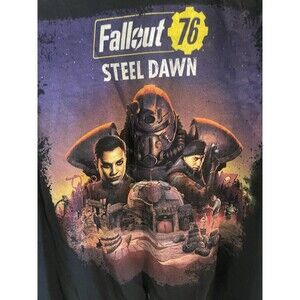 Fallout 76 Steel Dawn Shirt Adult Size L Black Logo Loot Crate Wear
